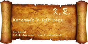 Kercsmár Róbert névjegykártya