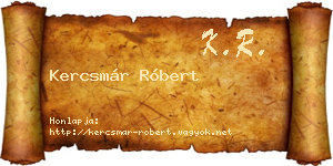 Kercsmár Róbert névjegykártya